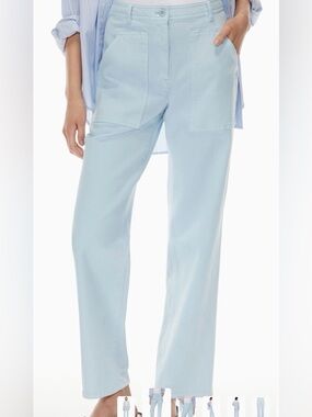 Wilfred modern utility pant Light Blue mid-rise straight Leg Jeans size 8